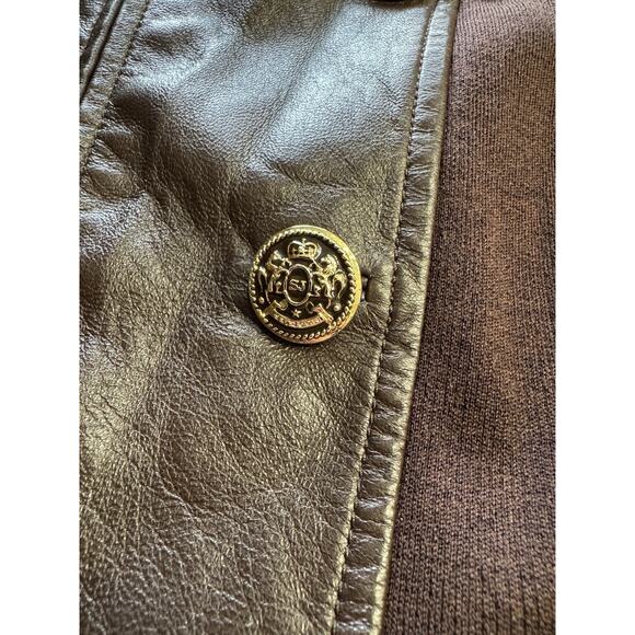 NWT $1495 St John Collection Brown Size 8 Wool Blend Leather Silk Jacket - Picture 2 of 8